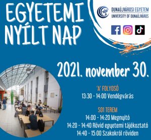 November 30-án ismét Nyílt nap a Dunaújvárosi Egyetemen! Ezt te se hagyd ki!