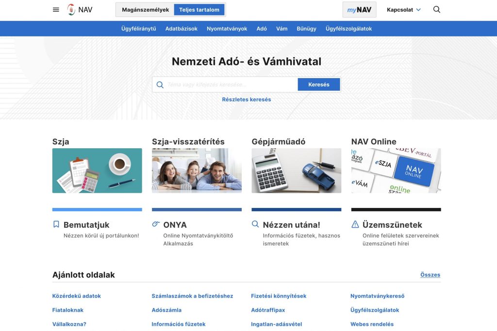 Megújult a NAV honlapja