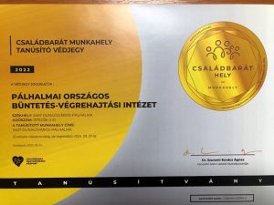 További három bv. intézet kapott Családbarát munkahely címet