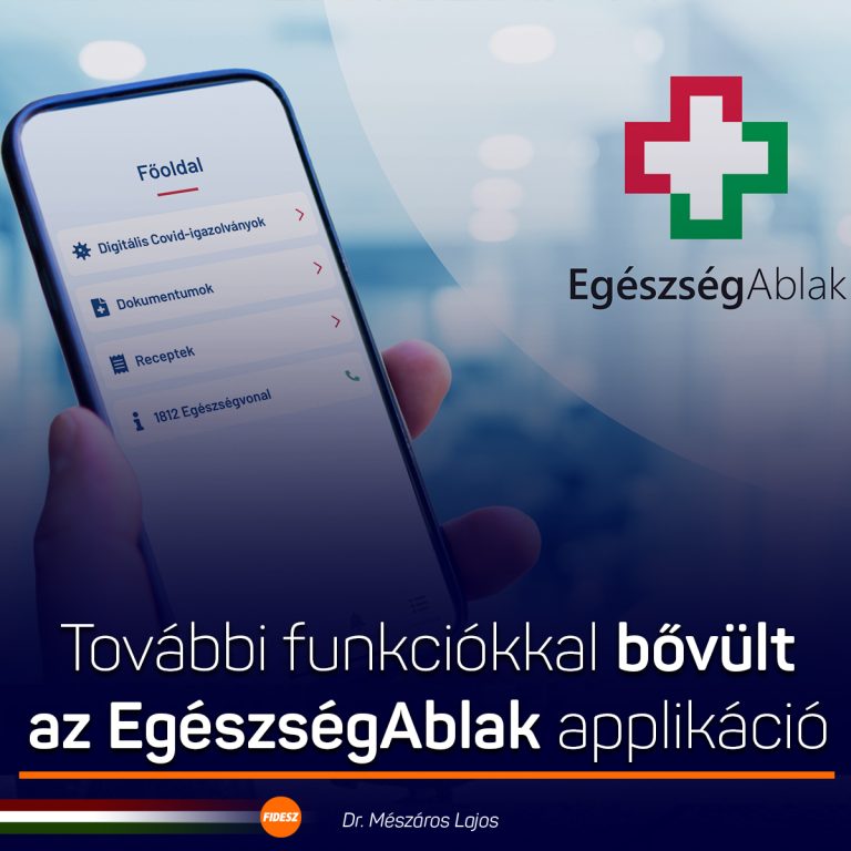 Új funkcióval bővül az EgészségAblak alkalmazás