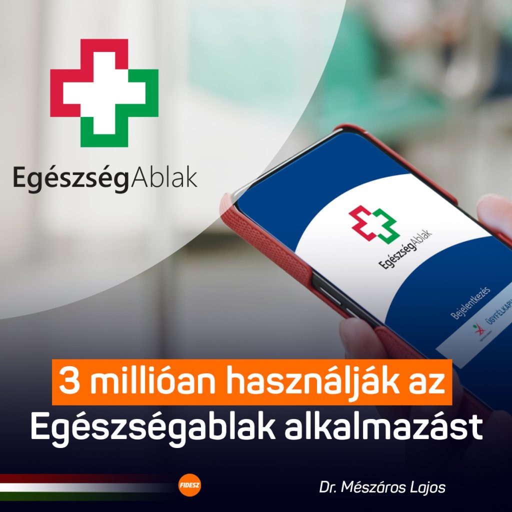 Már 3 millió ember használja az Egészségablak alkalmazást