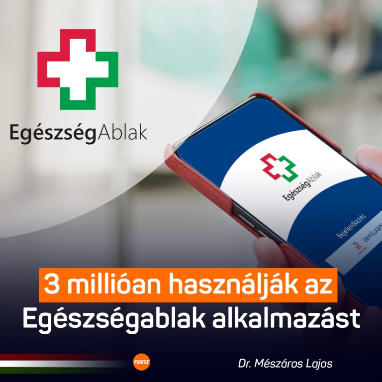 Már 3 millió ember használja az Egészségablak alkalmazást