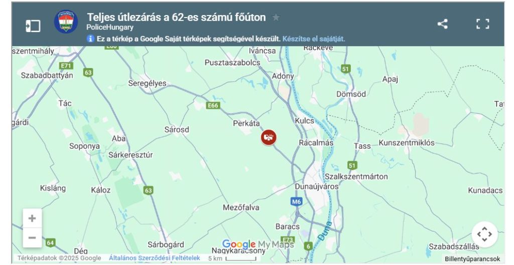 Baleset: teljes útzár a 62-esen, Perkátánál
