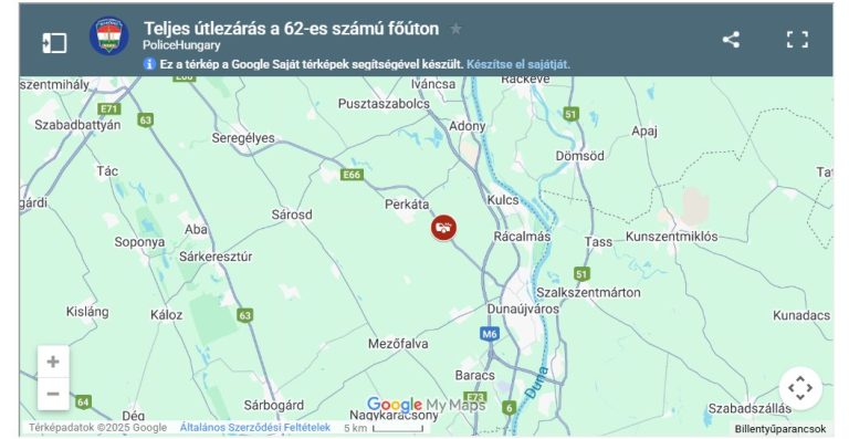 Baleset: teljes útzár a 62-esen, Perkátánál